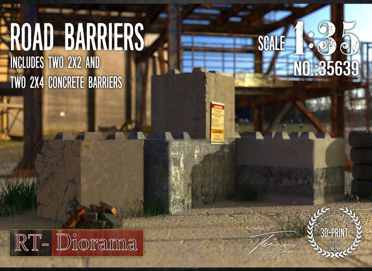 RT-Diorama 35639-K Road Barriers (2x2 &amp;amp; 2x4) 1/35