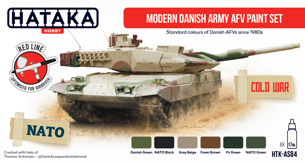 Hataka HTK-AS84 Modern Danish Army AFV paint set 6x17ml – immagine 2