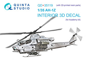 Quinta Studio QD+35119 AH-1Z 3D-Printed colored Interior on decal paper (Academy) (with 3D-printed resin parts) 1/35