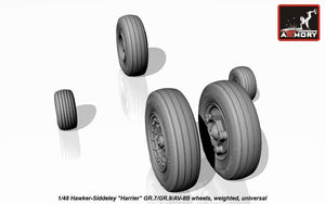 Armory Models AW48405 Hawker-Siddeley Harrier GR.7/GR.9/AV-8B wheels w/ weighted tires 1/48 – Bild 3