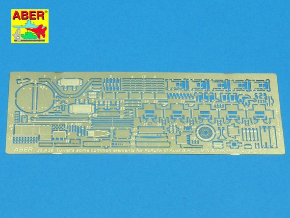 Aber 35A038 Common parts for Pz.III G,H,J,L,M,N and Pz.IV E,F,G turrets (1/35)