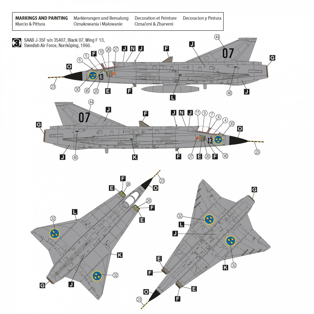 Hobby 2000 72055 Saab J-35F Draken (HASEGAWA + CARTOGRAF + MASKS) 1/72 – image 3