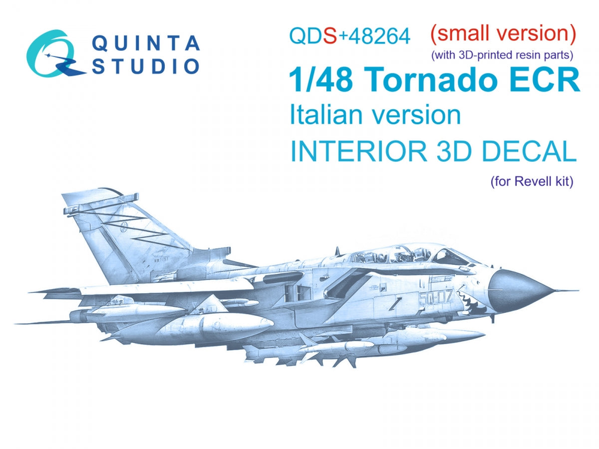 Quinta Studio QDS+48264 Tornado ECR Italian 3D-Printed colored Interior on decal paper (Revell) (small version) (with 3D-printed resin parts) 1/48