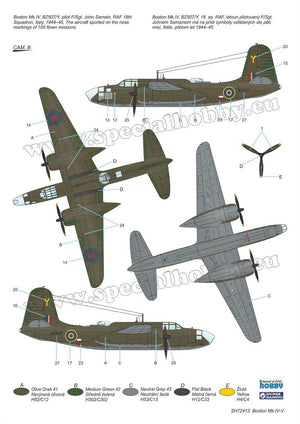 Special Hobby 72413 Boston Mk. IV/V &amp;#39;The Last Version in RAF and Free French Service&amp;#39; 1/72 – obrázek 3