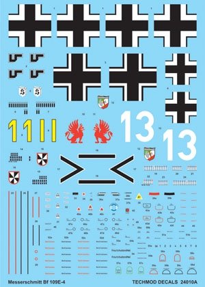 Techmod 24010 - Messerschmitt Bf 109E-4 1/24