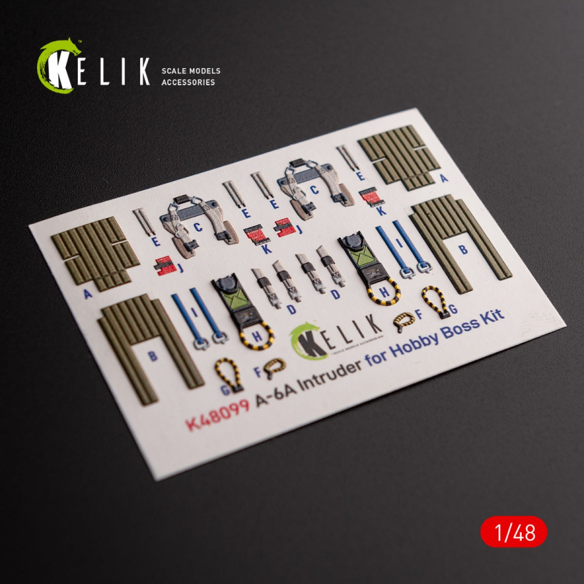 KELIK K48099 A-6A Intruder - interior 3D decals for HobbyBoss kit 1/48 – obrázek 3