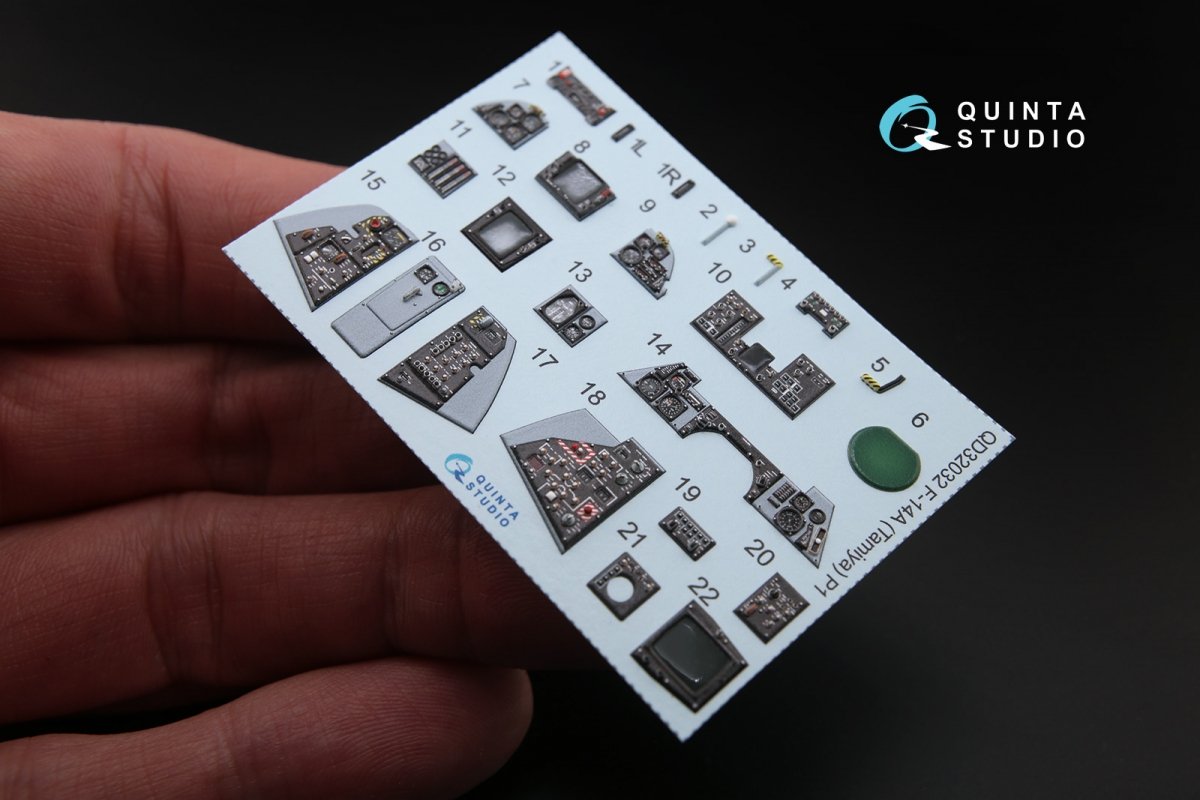 Quinta Studio QD32032 F-14A 3D-Printed &amp;amp; colored Interior on decal paper (for Tamiya kit) 1/32 – image 3