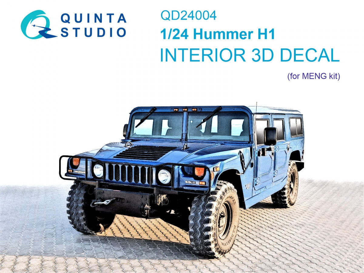 Quinta Studio QD24004 Hummer H1 3D-Printed &amp; colored Interior on decal paper (MENG) 1/24