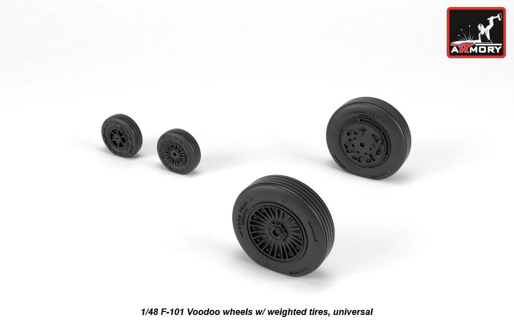 Armory Models AW48318 F-101 Voodoo wheels w/ optional nose wheels &amp;amp; weighted tires 1/48 – Bild 3