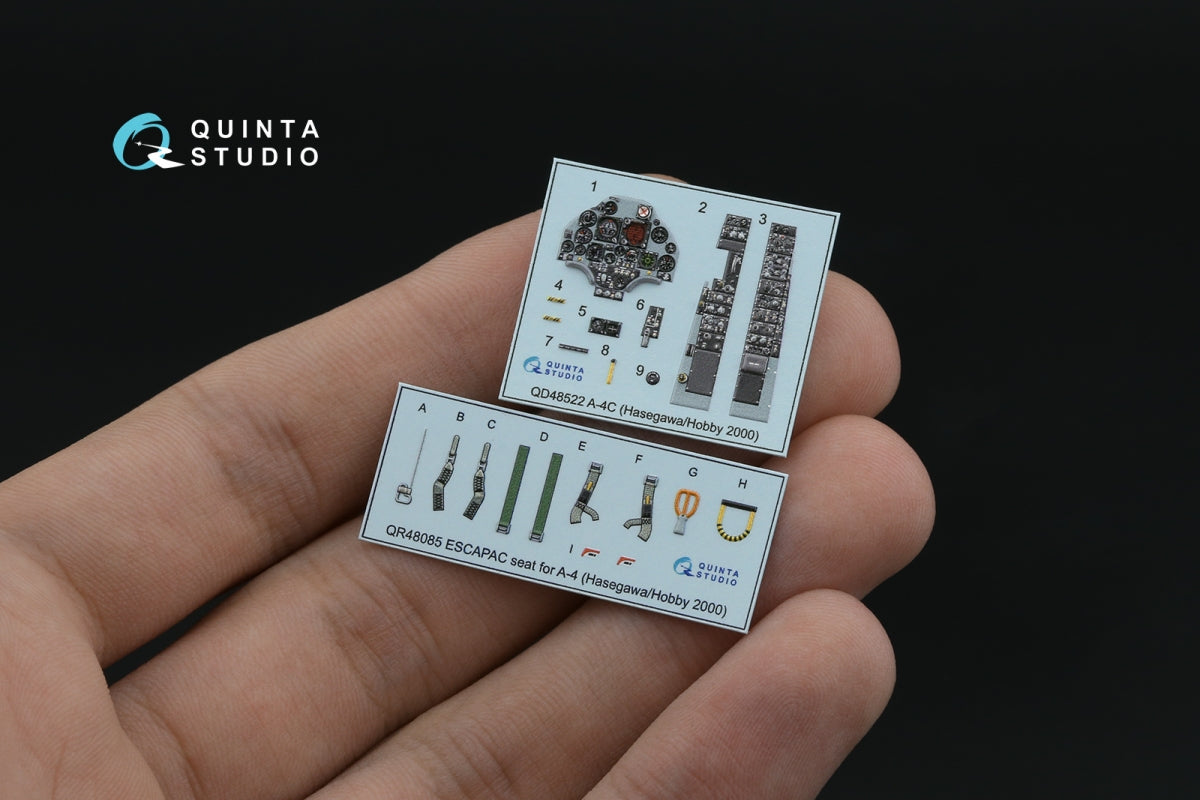 Quinta Studio QD48522 A-4C 3D-Printed &amp;amp; colored Interior on decal paper (Hasegawa/Hobby2000) 1/48 – image 7