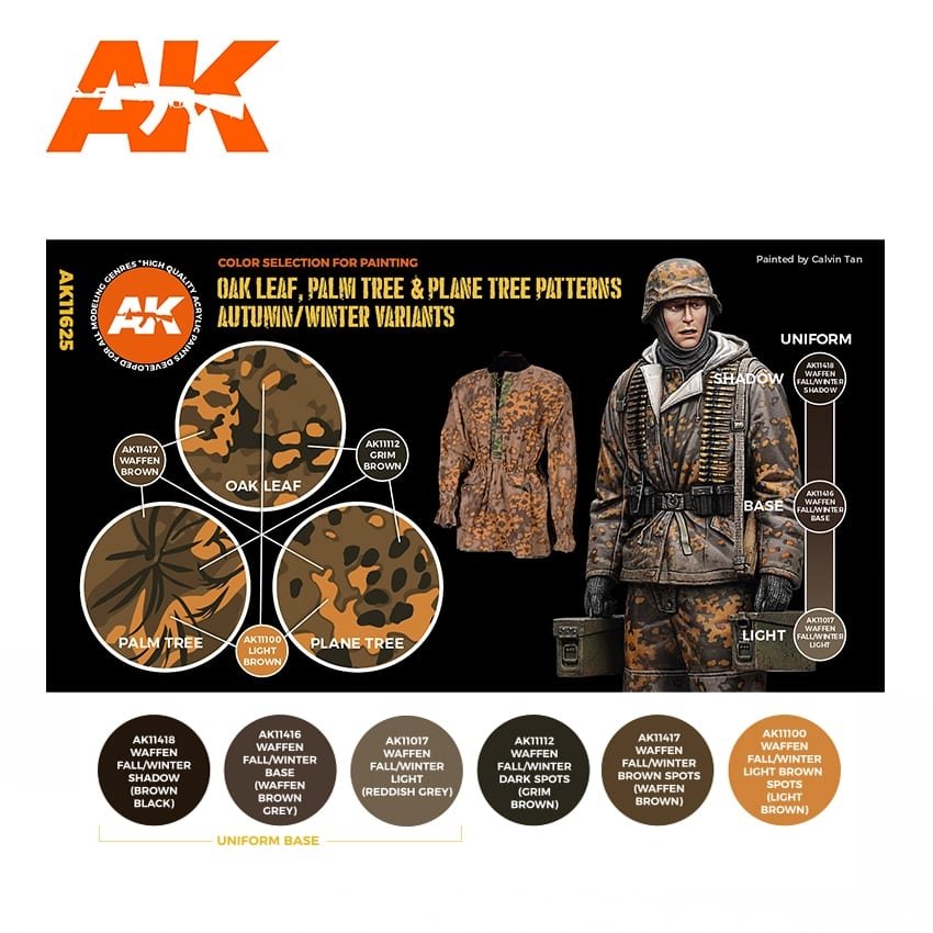 AK Interactive AK11625 OAK LEAF, PALM TREE &amp;amp; PLANE TREE PATTERNS AUTUMN/WINTER VARIANTS – obrázek 2