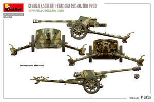 MiniArt 35400 GERMAN 7.5CM ANTI-TANK GUN PAK 40. MID PROD. WITH FIELD ARTILLERY CREW 1/35 – image 7