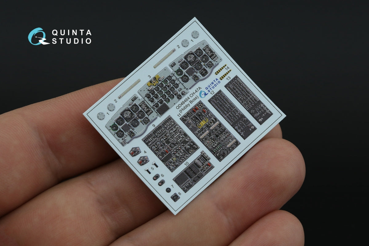Quinta Studio QD48464 CH-47A 3D-Printed colored Interior on decal paper (HobbyBoss) 1/48 – obrázek 5