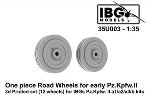 IBG 35U003 Roues de route monobloc pour Pz.Kpfw.II (première génération), kit imprimé en 3D (12 roues), échelle 1/35