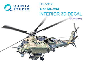 Quinta Studio QD72112 Mi-35M 3D-Printed colored Interior on decal paper (Zvezda) 1/72