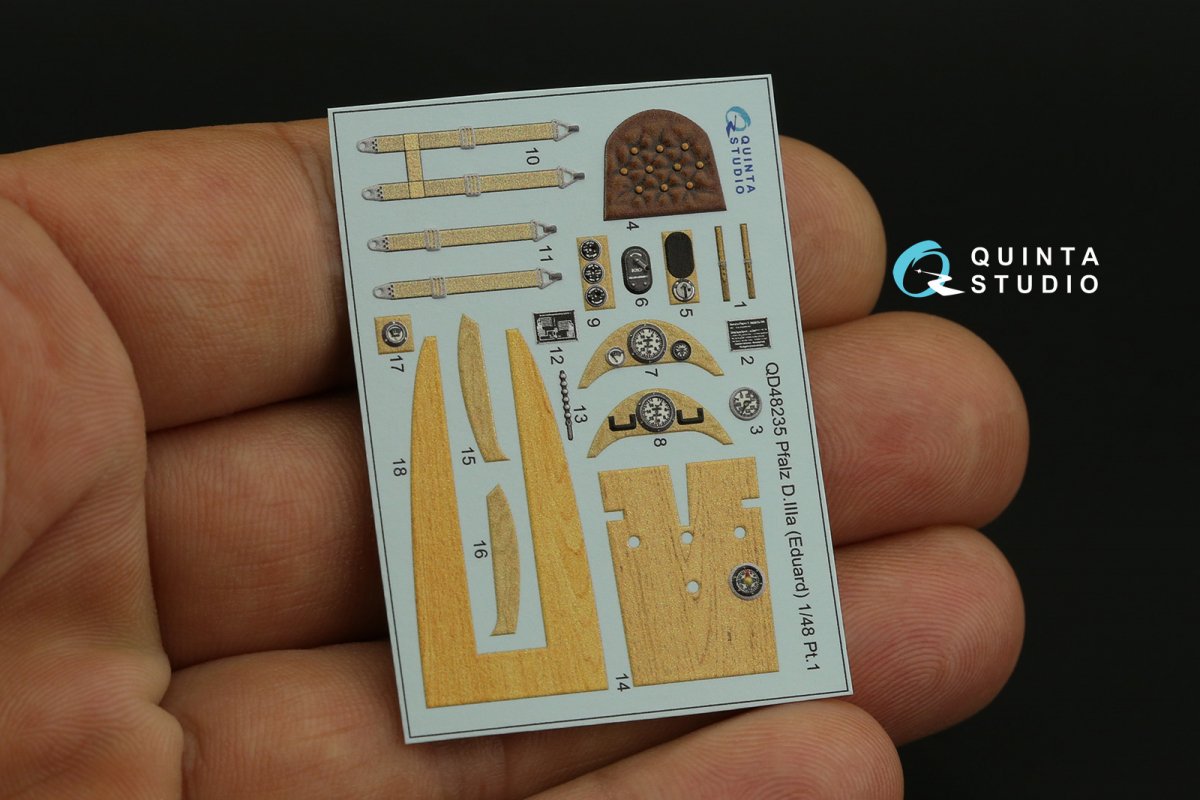 Quinta Studio QD48235 Pfalz D.IIIa 3D-Printed &amp;amp; colored Interior on decal paper (Eduard) 1/48 – immagine 3