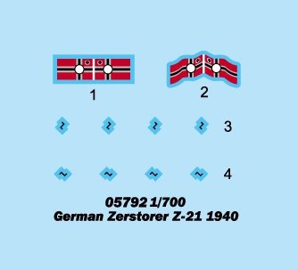 Trumpeter 05792 German Zerstorer Z-21 1940 1/700 – image 3