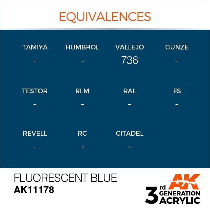 AK Interactive AK11178 FLUORESCENT BLUE – STANDARD 17ml – image 3