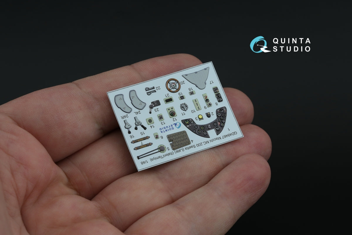 Quinta Studio QD48467 Macchi MC.200 Saetta (Late) 3D-Printed colored Interior on decal paper (Italeri/Tamiya) 1/48 – obrázek 6
