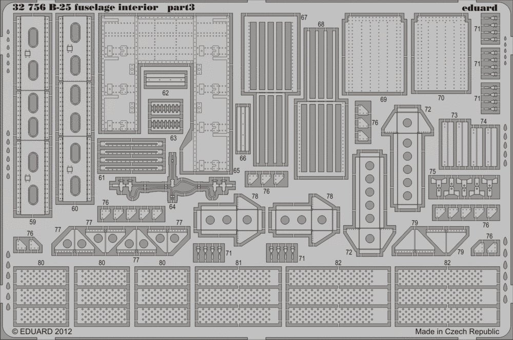 Eduard 32756 B-25 fuselage interior 1/32 HK Models – obrázek 2