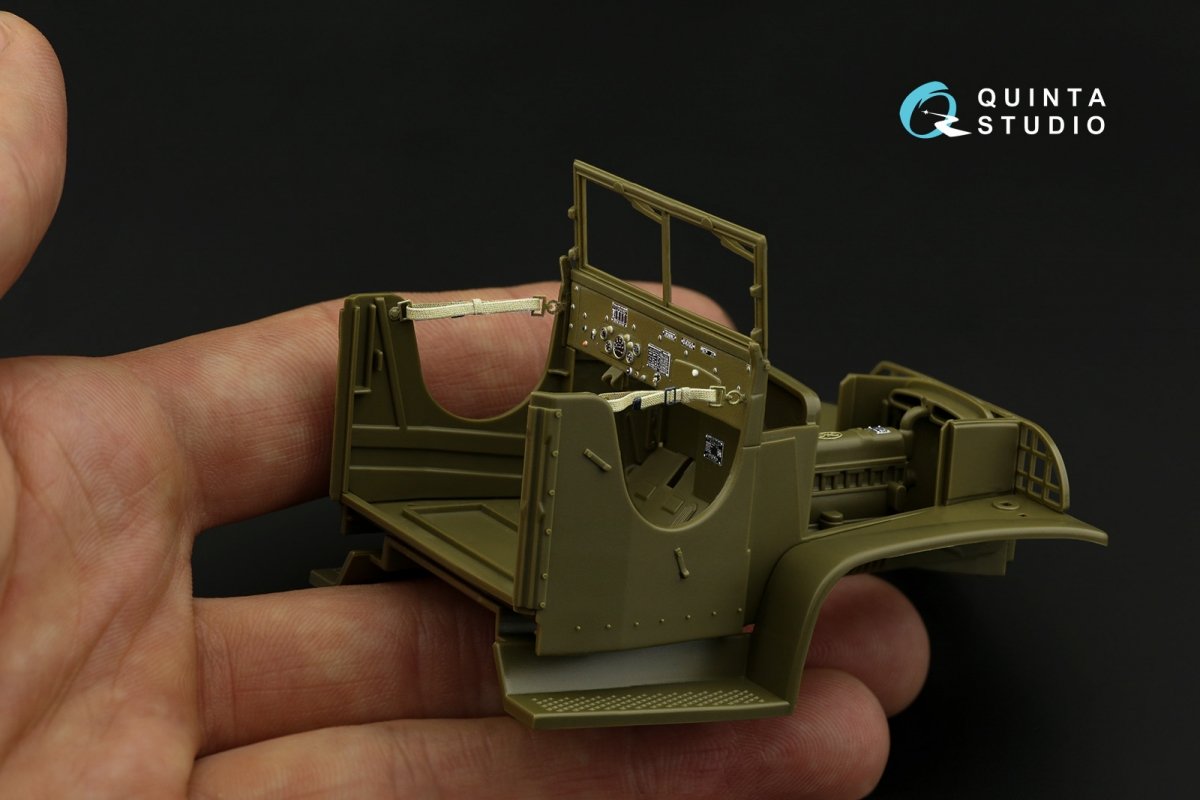 Quinta Studio QD35052 GMC CCKW 353 (open cab) 3D-Printed &amp;amp; colored Interior on decal paper (Tamiya) 1/35 – obrázek 5