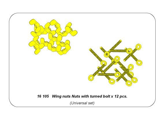 Aber 16105 Wing nuts with turned bolt x 12 pcs. 1/16 – Bild 5