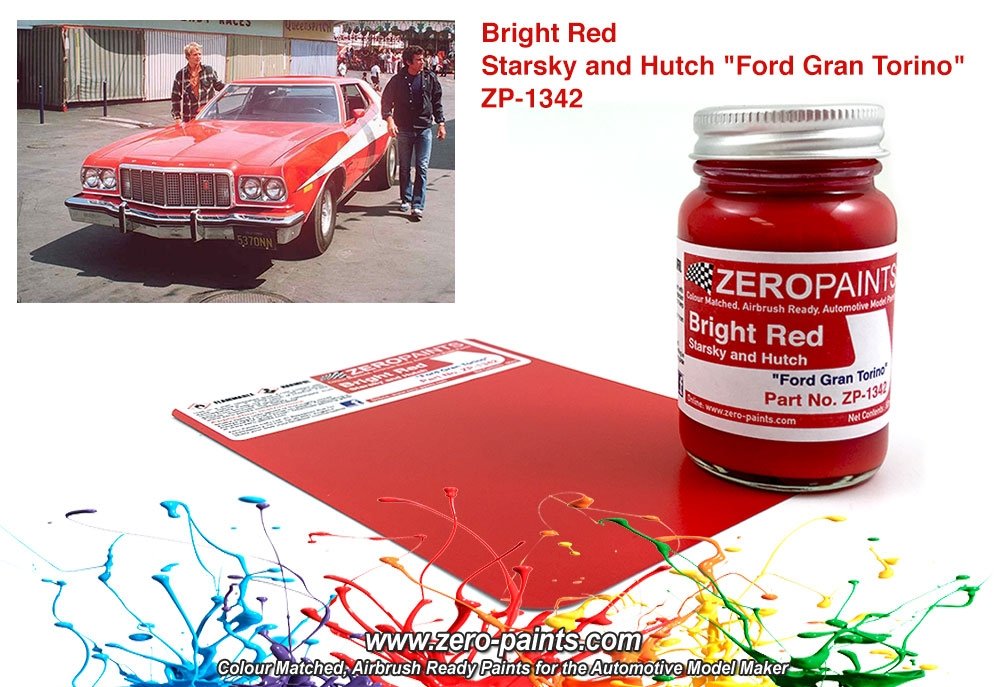 Zero Paints ZP-1342 Starsky and Hutch "Ford Gran Torino" Bright Red Paint 60ml