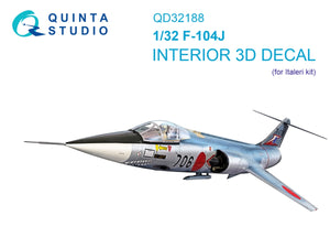 Quinta Studio QD32188 F-104J 3D-Printed colored Interior on decal paper (Italeri) 1/32