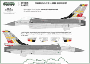 ModelMaker Decals D48202 First Belgian F-16 with 8000 hours 1/48