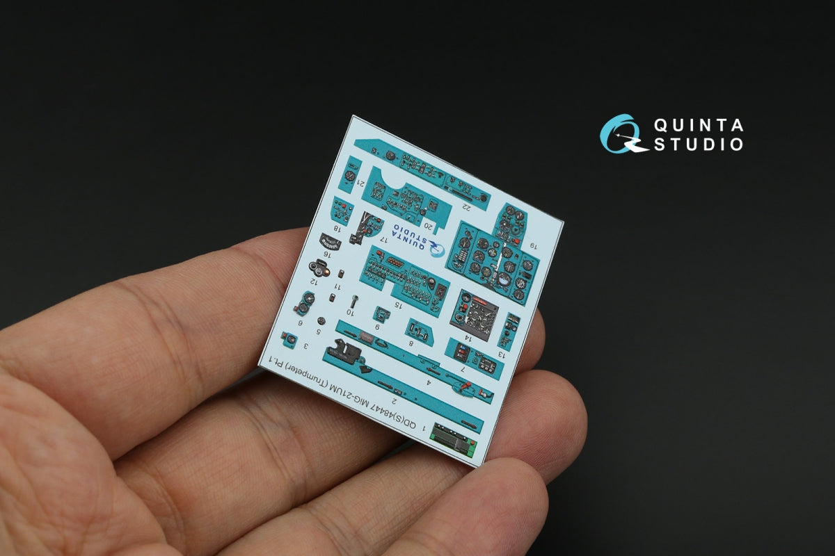 Quinta Studio QD48447 MiG-21UM 3D-Printed colored Interior on decal paper (Trumpeter) 1/48 – image 5