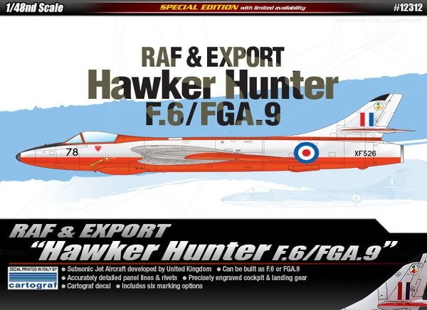 Academy 12312 &amp;quot;Hawker Hunter&amp;quot; F.6/FGA.9 1/48