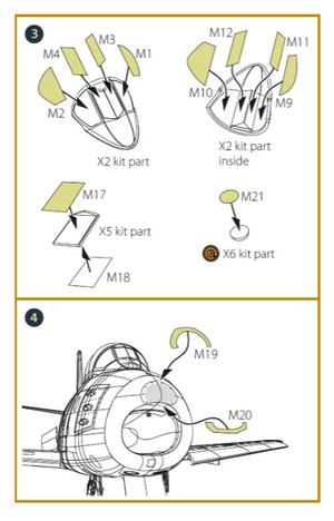 Clear Prop! CPA48049 F-86A double-sided painting mask on &amp;quot;yellow kabuki paper&amp;quot; for CP kits 1/48 – image 4