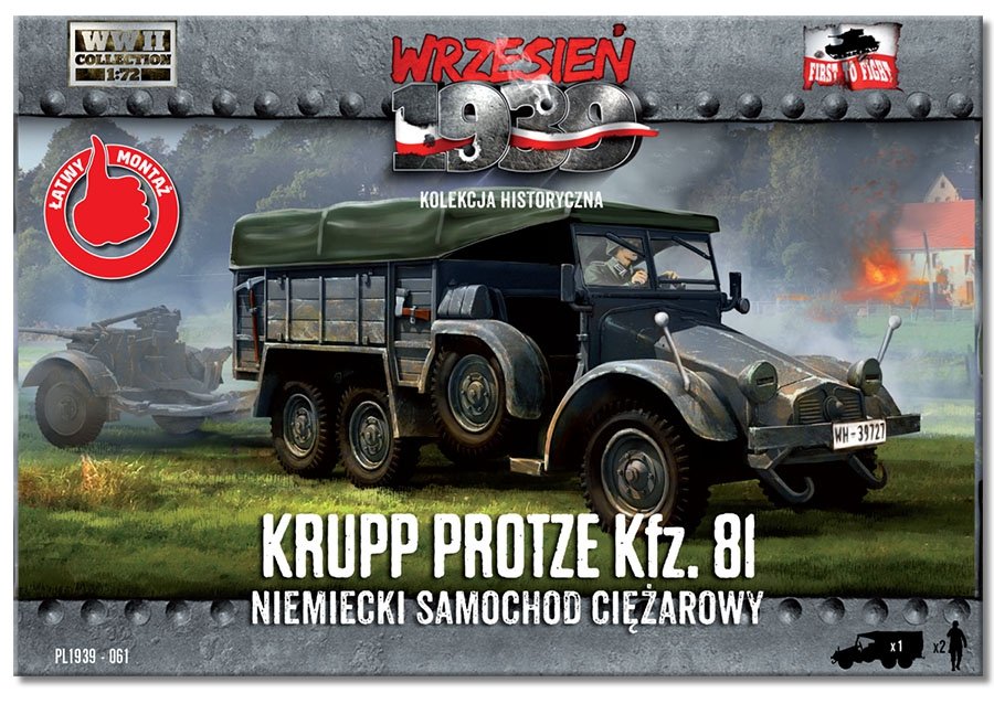 First to Fight PL061 German KRUPP PROTZE Kfz. 81 Truck (1/72) – immagine 2