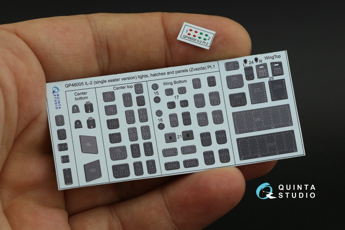 Quinta Studio QP48005 IL-2 (single seater) lights, hatches and panels (Zvezda) 1/48 – Bild 8