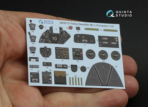 Quinta Studio QD32117 Fairey Swordfish Mk.II 3D-Printed &amp;amp; colored Interior on decal paper (Trumpeter) 1/32 – image 3