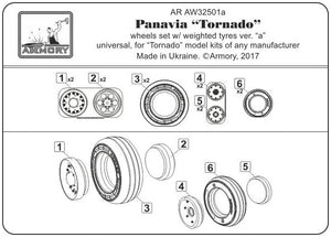 Armory Models AW32501a Panavia Tornado wheels, w/ tires type “a” (DL) 1/32 – image 6