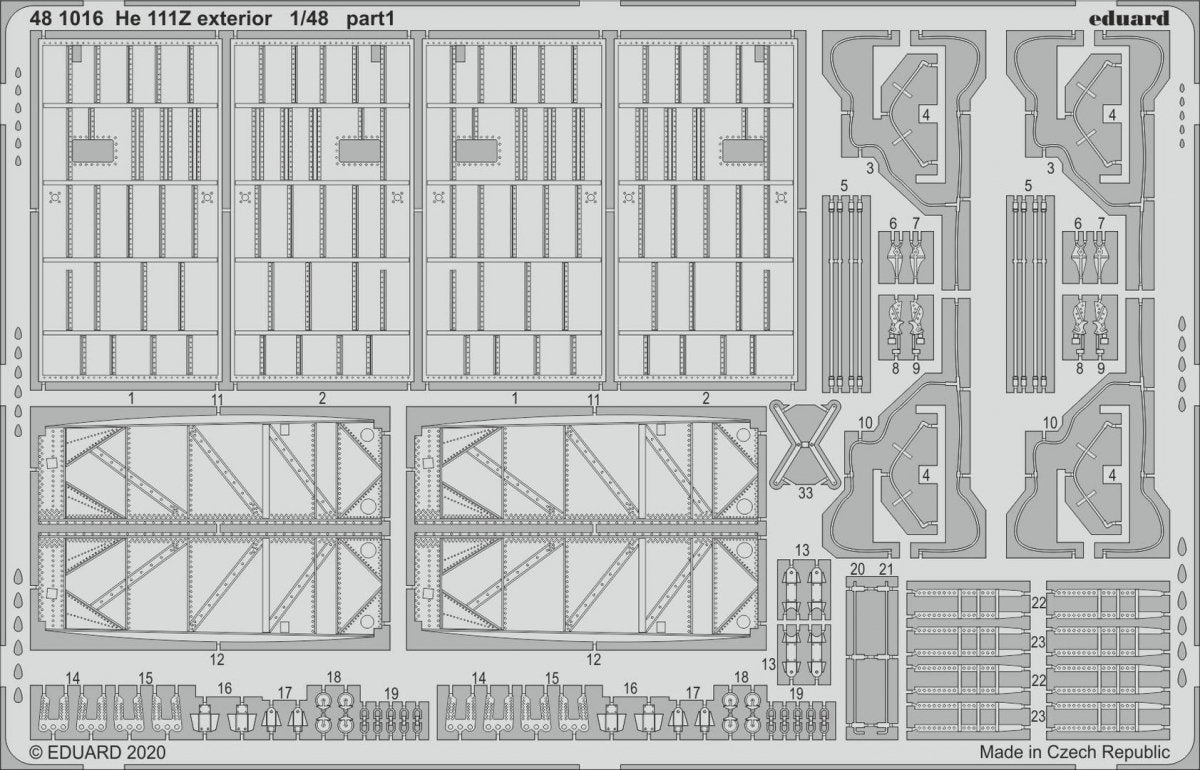 Eduard 481016 He 111Z exterior for ICM 1/48