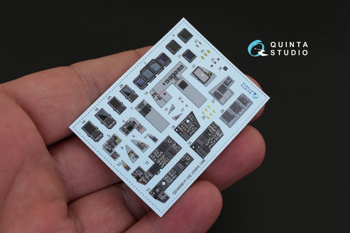 Quinta Studio QD48090 F-15E 3D-Printed &amp;amp; colored Interior on decal paper (for GWH kit) 1/48 – Bild 2