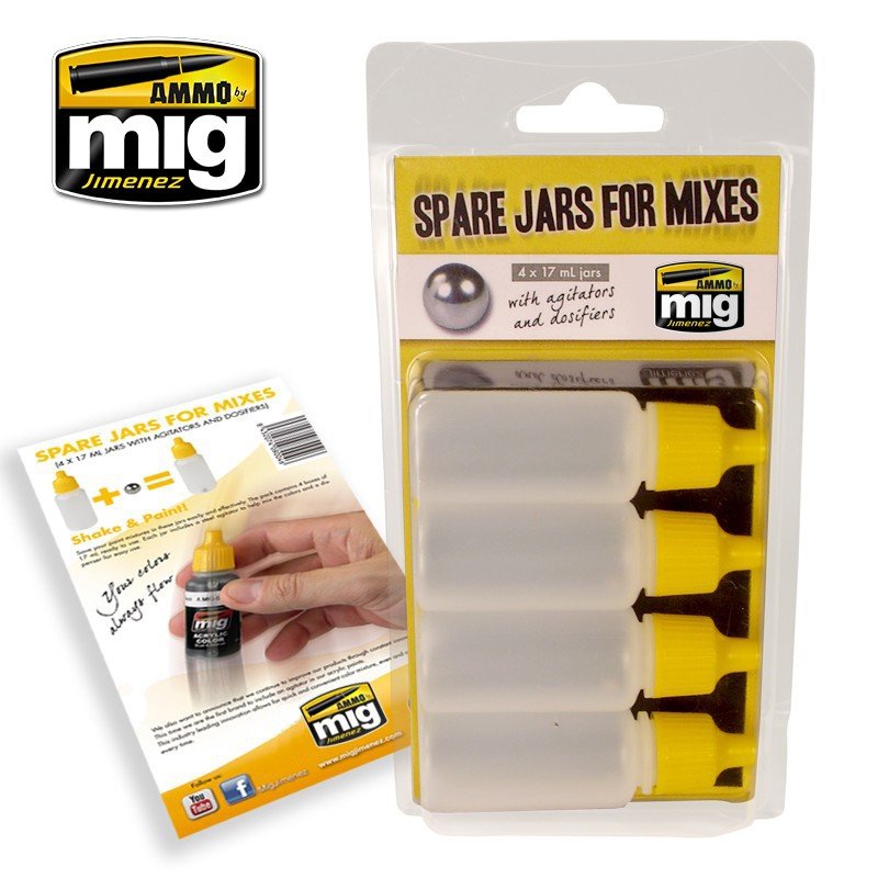 AMMO de Mig Jimenez 8004 BOCAUX DE RECHANGE POUR MÉLANGES (4x17ml)