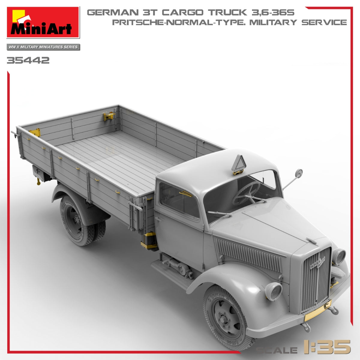 Miniart 35442 GERMAN 3T CARGO TRUCK 3.6-36S. PRITSCHE-NORMAL-TYPE. MILITARY SERVICE 1/35 – imagen 9