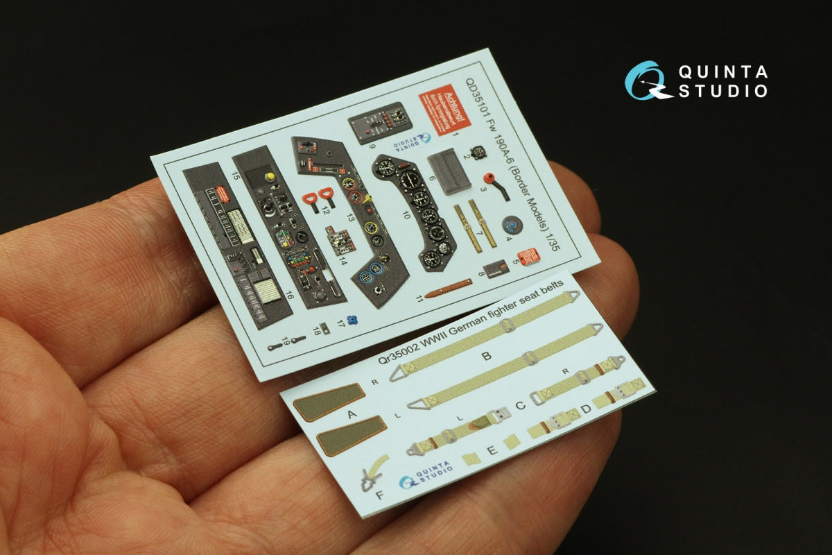 Quinta Studio QD35101 FW 190A-6 3D-Printed &amp;amp; colored Interior on decal paper (Border Model) 1/35 – image 6