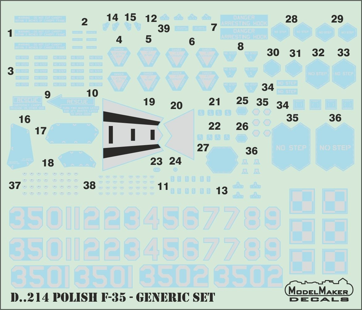 ModelMaker Decals D48214 Polish F-35 generic set 1/48 – image 2
