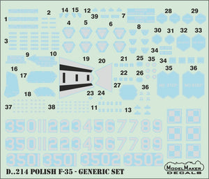 ModelMaker Decals D48214 Polish F-35 generic set 1/48 – image 2