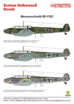 Techmod 32041 - Messerschmitt Bf 110C 1/32 – immagine 2