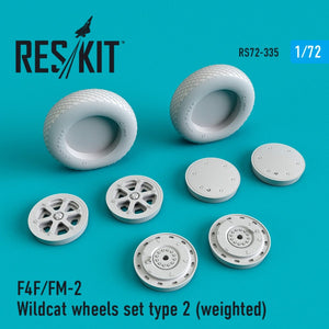 RESKIT RS72-0335 F4F/FM-2 &amp;quot;WILDCAT&amp;quot; WHEELS SET TYPE 2 (WEIGHTED) 1/72