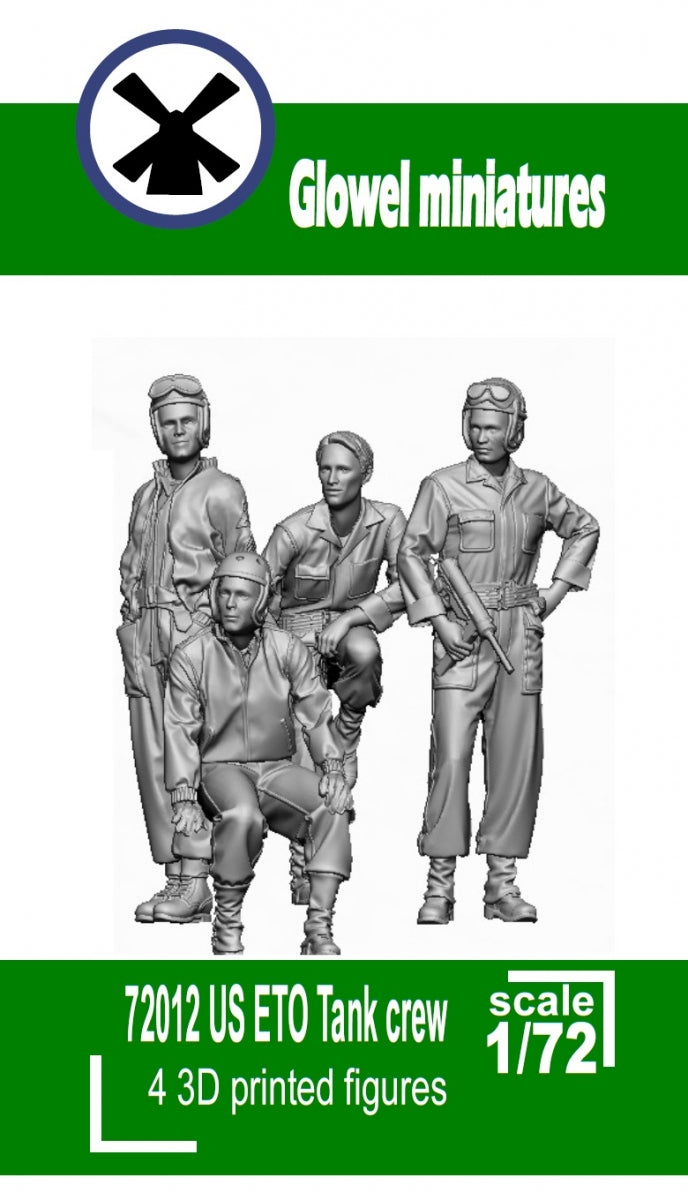 Glowel Miniatures 72012 US ETO Tank crew (3 Figures, 3D Printed) 1/72