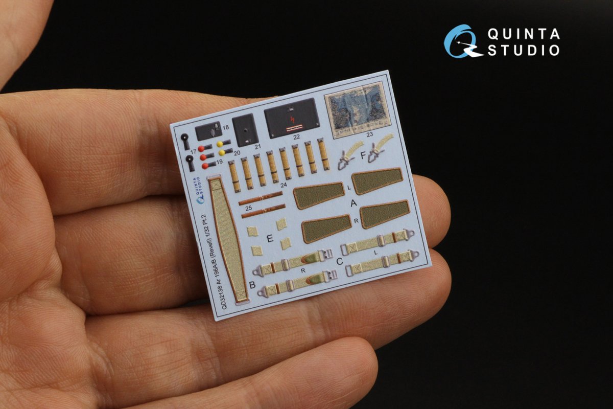 Quinta Studio QD32138 Ar 196A/B 3D-Printed &amp;amp; colored Interior on decal paper (Revell) 1/32 – image 5