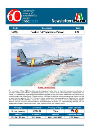 Italeri 1455 Fokker F-27 SAR 1/72 – image 2