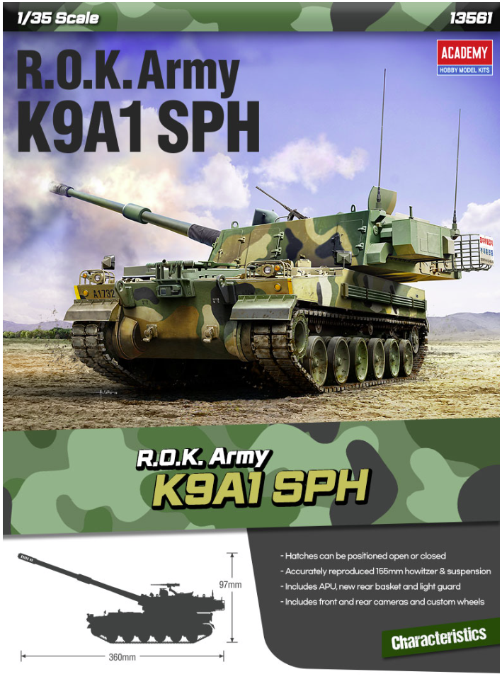 Academy 13561 ROK Army K9A1 155mm Self-Propelled Howitzer 1/35 – image 2