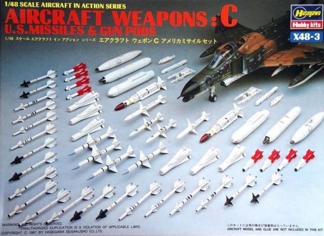 Hasegawa X48-3 AIRCRAFT WEAPONS: C US Smart Bombs Target Pods (1/48)